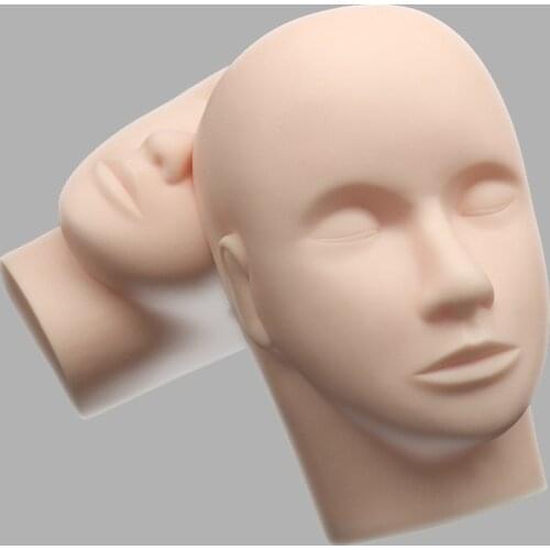 1PC Silicone Practice Head Training Head Practice Eyelash Extensions Professional Makeup Practice Tool Lash Extension Head