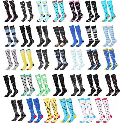 20 Pairs/lot Men Women Compression Socks Multi New Pressure Compress Nylon Sport Stockings Varicose Veins Marathon Wholesale