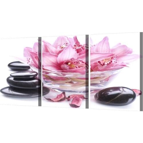 3 Pieces Pink Lily Stones DIY diamond painting full square round drill 5d diamond embroidery full round mosaic diamond art N604