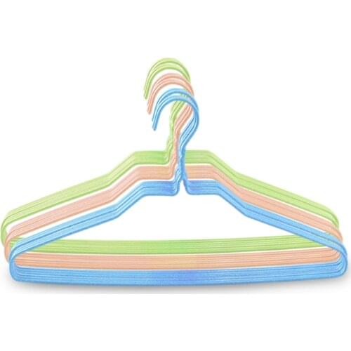 43.5cm 20pcs/lot Plastic Clothes Hangers for Adult PVC Coating Kids Coat Rack Without Mark Multifunctional Clothing Hanger