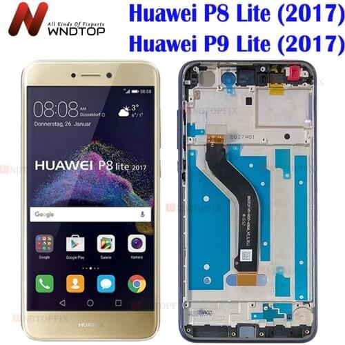 5.2'' Display with Frame For Huawei P8 Lite 2017 LCD Touch Screen Digitizer Assembly P9 Lite 2017 PRA-LA1 PRA-LX1 LCD