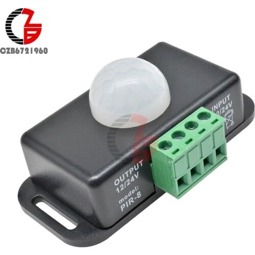 DC 12V Automatic PIR Motion Sensor Switch IR Infrared Human Body Detect Light Switch Indoor Wall Light Strip On Off Switch