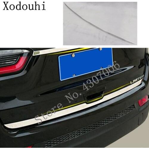 Car Bumper Stainless Steel Cover Rear Tail Door Bottom Tailgate Trunk Lid Tail Gate Trim For Jeep Compass 2017 2018 2019 2020