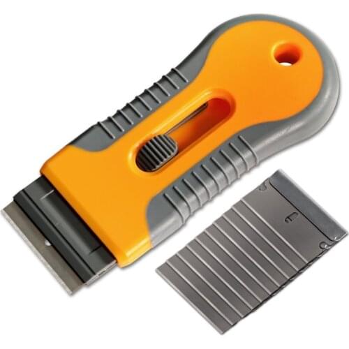 EHDIS Window Tint Ceramic Glass Oven Clean Razor Scraper+10pcs Razor Blade Cleaning Tool Sticker Remover Vinyl Car Wrap Squeegee