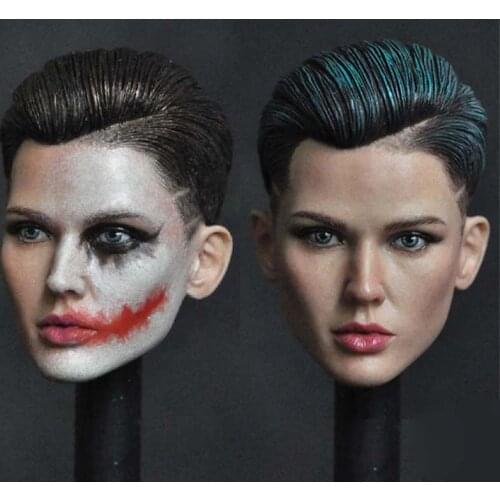 Custom 1/6 Female Head Sculpt Neutral Handsome Extreme Agent Ruby Rose Head Carved Model for 12'' Action Figure Toys