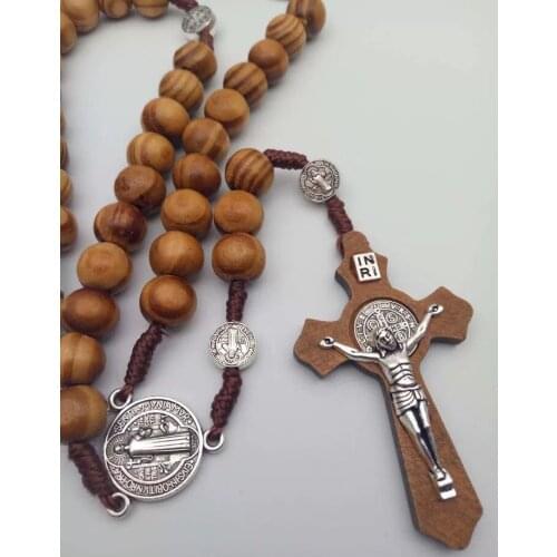 Catholic sacred object, exorcism Saint Benedict wooden Rosary Rosary Christian 8mmRosary beads