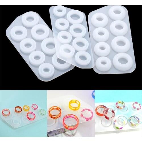 Mixed Size Rings Epoxy Resin Molds Silicone Casting Mould for DIY Resin Ring Pendant Crafts Jewelry Making Findings Accessories