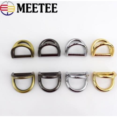 Meetee 5/10/20pcs 19mm Metal O Dee D Ring Buckles Bag Chain Strap Hang Clasp DIY Luggage Hardware Lesther Crafts Accessories