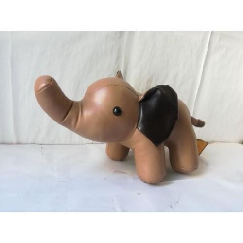 About 27x15cm cute cartoon elephant plush toy PU leather elephant soft doll ,birthday gift b1827