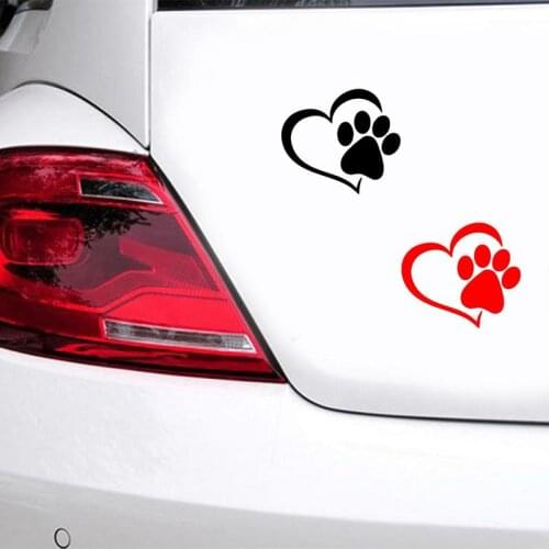 Cute Dog Paw With Peach Heart Wall Reflective Sticker Cartoon Animal Dog Cat Love Pet Wall Decal Car Motor House designer
