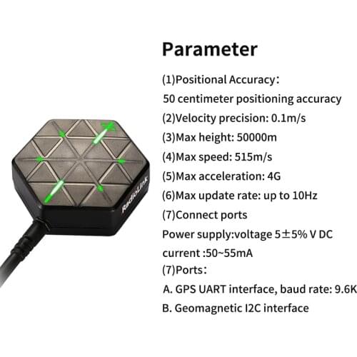 Radiolink M8N SE100 Mini GPS System Module for Pixhawk Flight Controller, RC Racing Drones and Quadcopter
