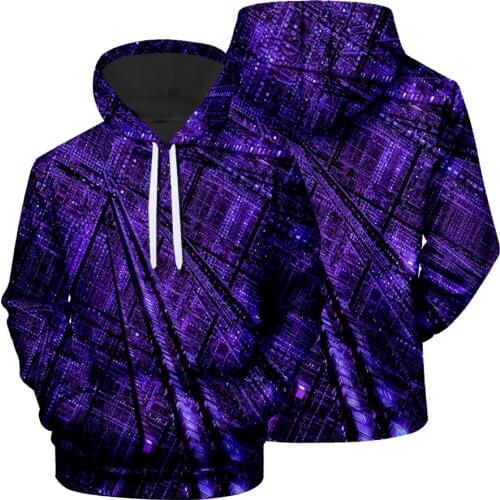 Mens Creative Geometric Pattern Printed 3D Hoodie Cool Jacket Factory Wholesale
