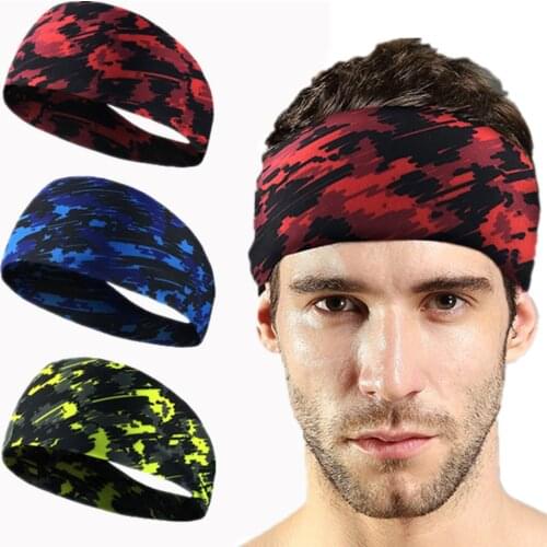 Men Women Sweat Headband Elastic Yoga Fitness Gym Running Anti-Slip Hair Band Running Fitness Hairband Outdoor Sport Sweatband