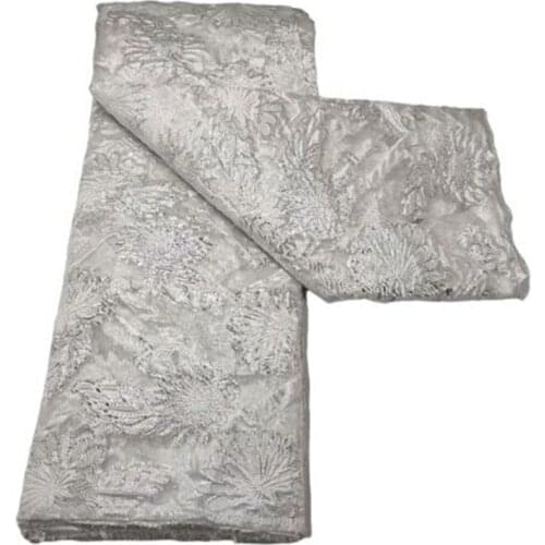 2021 Latest High Quality African Nigerian Tulle Lace Fabric Jacquard Swiss Organza Embroidery Guipure Party Prom Dress 5 Yard