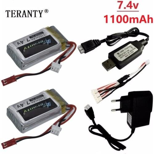 Upgrade Power 1100mah For MJXRC X600 U829A U829X X600 F46 X601H JXD391 FT007 RC Toys 703048 2S 7.4V Lipo Battery + Charger
