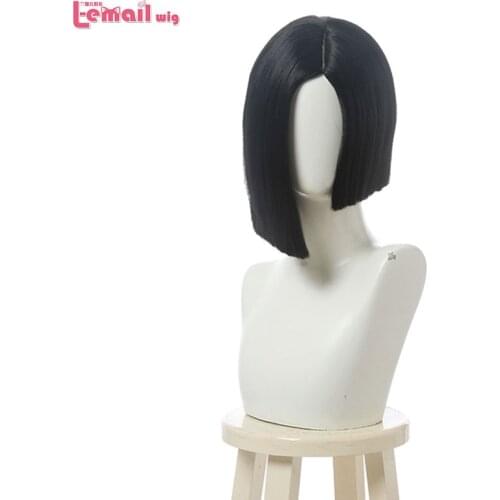 L-email wig Game Valorant Viper Cosplay Wig Short Straight Black Cosplay Wigs Heat Resistant Synthetic Hair Halloween Roleplay