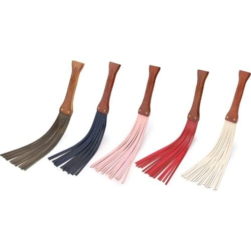 BDSM Flogged PU Leather Wooden Handle Whip Restraint Fetish Sex Toys Spanking Paddle Cosplay Game Adult Flirting Accessories