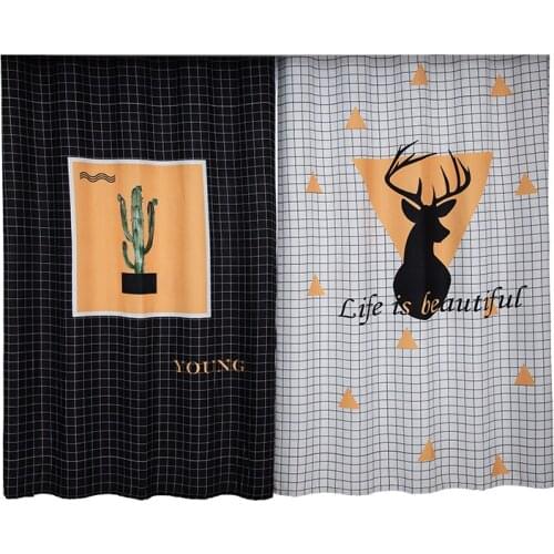 2x Window Drapery Nursery Kids Children Room Curtain Window Dressing Tulle Covering Pull Pleated Reindeer Cactus Plaid