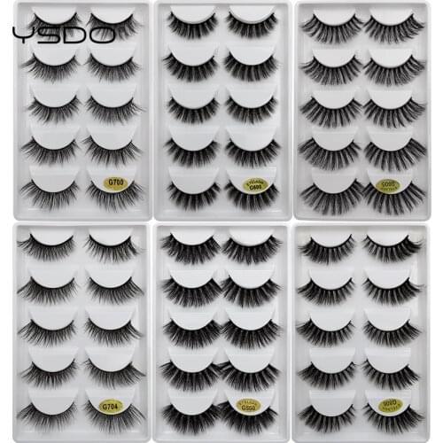YSD Mink EyeLashes 3D False Lashes winged Lash Thick MakeupEyeLash Dramatic Lashes Natural Volume Soft Fake EyeLashes g800