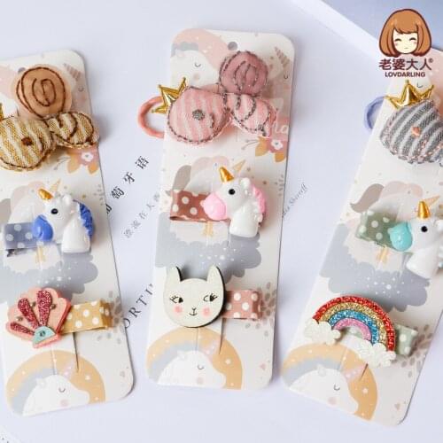 Old Lady Little Bee Unicorn Rainbow Fairy Princess Japanese and Korean Partysu All-Inclusive Safe Clip Childrens Hairpin