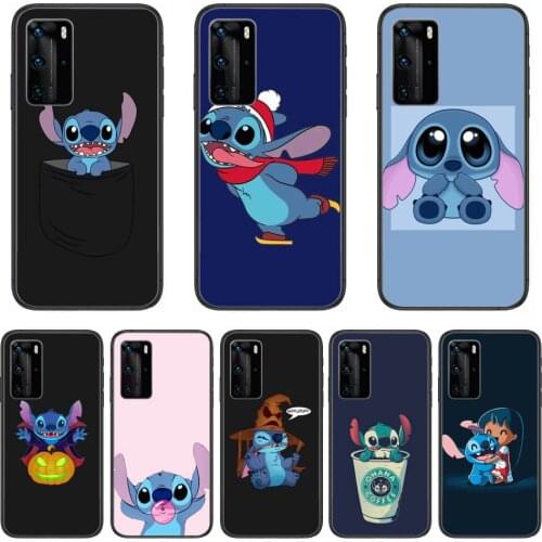 Stitch Phone Case For Huawei P 40 30 20 10 Lite Smart Z Pro Black Etui Coque Painting Hoesjes comic fashion