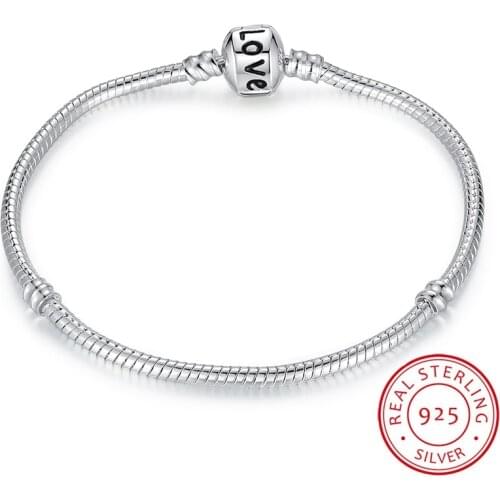 Loose Money Charming Bangle & Bracelet Original Rose Gold Filled 925 Silver Snake Bone Chain Jewelry 16-23CM Bracelet for Women