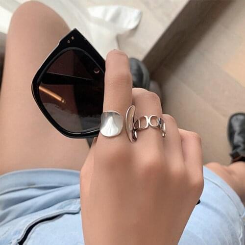 VENTFILLE 925 Sterling Silver Width Rings for Women New Fashion Creative Hollow Geometric Handmade Party Jewelry Gifts