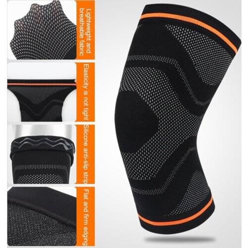 1pc Knee Pad Sleeve For Running Jogging Hiking Football Soccer Thermal Knit Compression Leg Support Bandage Protector
