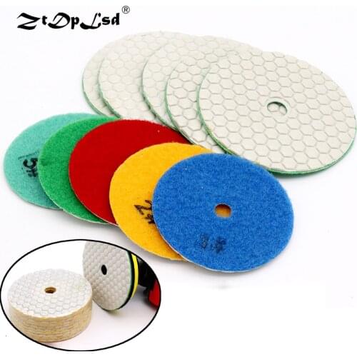 1X Dry Grinding Disc Quick Change Polishing Pads Granite Marble Stone Concrete Floor Air Sander Tool Diamond Round Flexible Pad