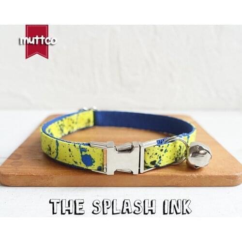 10pcs/lot MUTTCO Self-design cat collar THE SPLASH INK handmade collar wathet blue and white 2 sizes UCC090