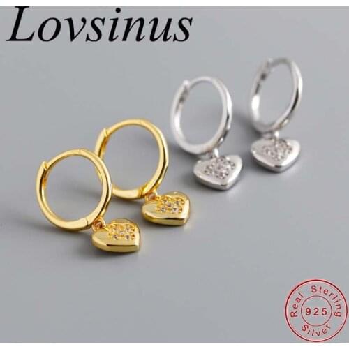 100% 925 Sterling Silver Heart Clear Cubic Zircon Drop Earrings for Women Silver Pentagram Girl Gift anti-allergy Lovely Jewelry