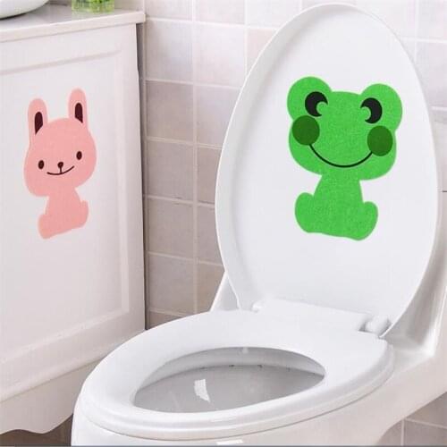 2pcs kawaii toilet deodorant stickers cartoon animals thickened blankets decorated bathroom toilet closet toilet wallsticker