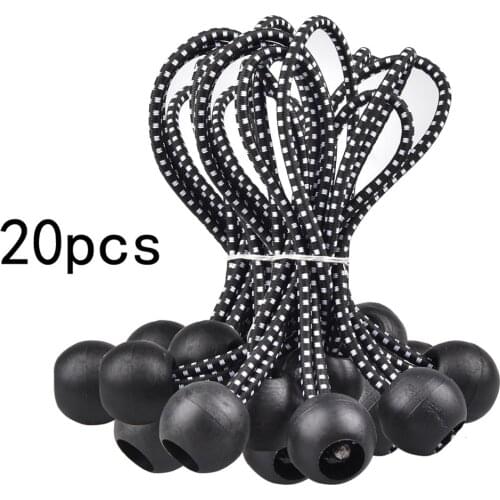 20pcs/set Ball Bungee Cord Outdoor Tent Canopy Tarp Elastic Oxford Rope Tie Suitable For Fixed Sleeping Bags Car Supplies Tarps