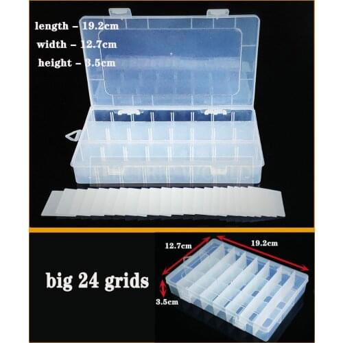 24 grids Container Plastic Box Organizer Practical Adjustable Compartment Jewelry Earring Screw Holder case strage box