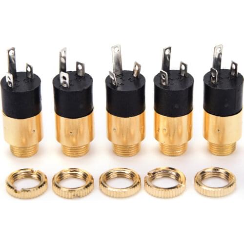 3.5mm PJ392 Stereo Headphone Connector Gold Adapter Power Plug Audio Video Jack Socket Plug With Nut