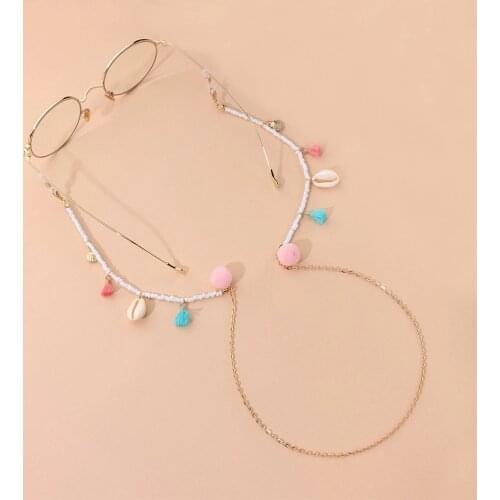 70cm Sunglasses Strap Sunglasses Chain tassel shell Link Reading Glasses Chain Neck Head Band Face Mask Anti-drop Eye Lanyard