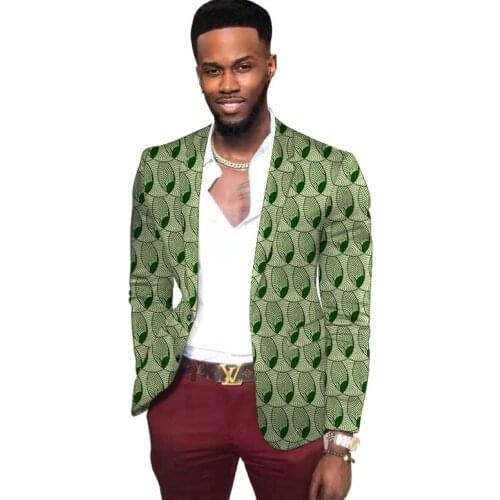 Mens African Blazers Nigerian Fashion Suit Jackets Dashiki Print Male Wedding Party Outfit Customized