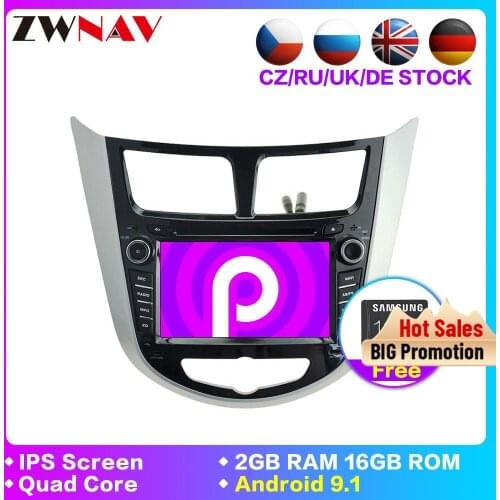 Car Radio Multimedia no 2 din Android 9.1 9.0 Video Player Navigation GPS For solaris Hyundai 1 2 Accent Verna sedan 2011 2012