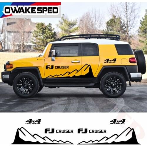 Car Stickers Both Side Body Mountains Graphics Vinyl Decal For-Toyota FJ CRUISER Auto 4X4 Off Road Styling Door Decor Stickers