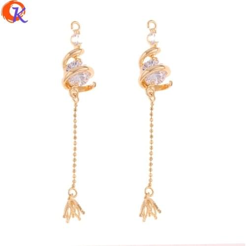 Cordial Design 10Pcs 8*47MM Jewelry Accessories/CZ Earring Parts/Genuine Gold Plating/DIY Making/Hand Made/Earring Findings
