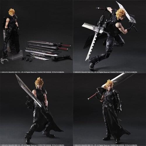 28cm Play Arts Final Fantasy VII Cloud Strife Action Figure PVC Cloud Strife Collection Model Toys Doll