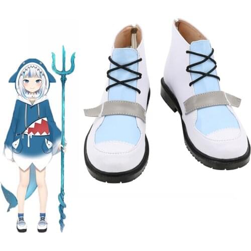 Hololive ENG Gawr Gura Shark Cosplay Shoes Women Halloween Carnival Party COS Custom-made