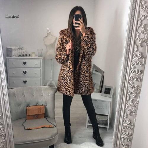 Plus size S-3XL Womens jacket winter fashion new European women Leopard Outerwear Soft Warm Hooded Winter coat Female parkas
