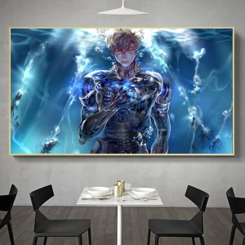 One Punch Man Digital Original Design Anime Poster Wall Art Print,50 x 70 cm,No Frame
