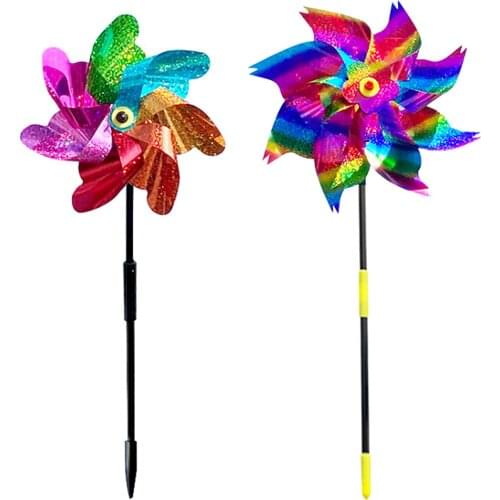 Anti Bird Scarecrow Windmill Sparkly Pinwheels 10PCS Outdoor Event Decoration For Yard Protect Garden Lawn Flower