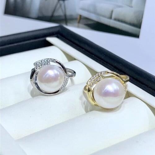 New Style 925 Sterling Silver Adjustable Ring Findings Mountings Settings Parts Fittings for Pearl Jade Coral Stones Bead
