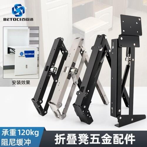 Hidden Folding Stool Hardware Two-way Cushioning Damping Entrance Shoe Changing Stool Stainless Steel Folding Stool Accessories