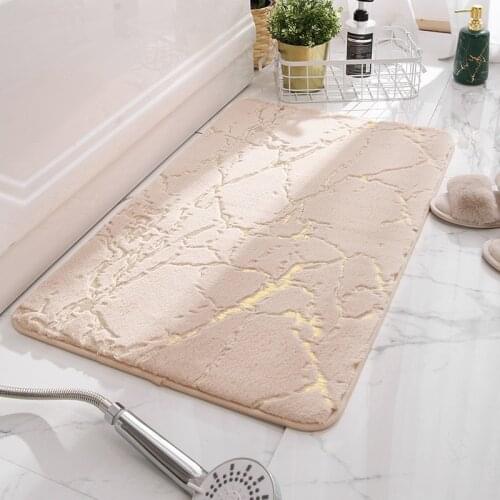 Modern Non-slip Bath Mat Water Absorption Bathroom Rug Shower Room Carpet Soft Faux Rabbit Hair Carpet For Living Room Bedroom