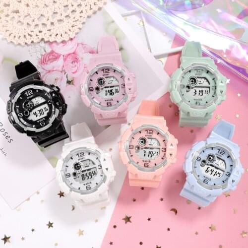 Simple digital luminous electronic watch for women Small fresh color watch sports boys and girls student watches