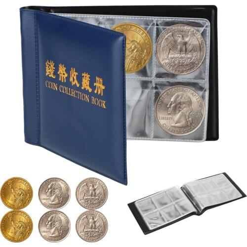 Coin Storage Bag Gifts Coin Holder Albums For Commemorative Coin Badges Tokens Album 60 Pockets Stamp Album Coin Collection Book